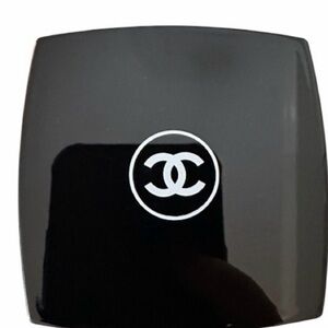 CHANEL Black Compact with White Logo